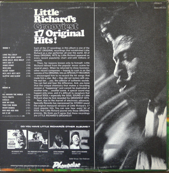 Little Richard : Little Richard's Grooviest 17 Original Hits! (LP, Comp)