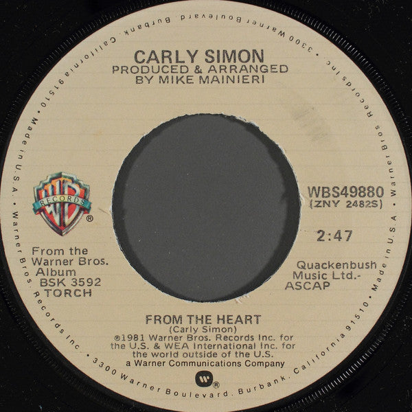Carly Simon : Hurt (7")