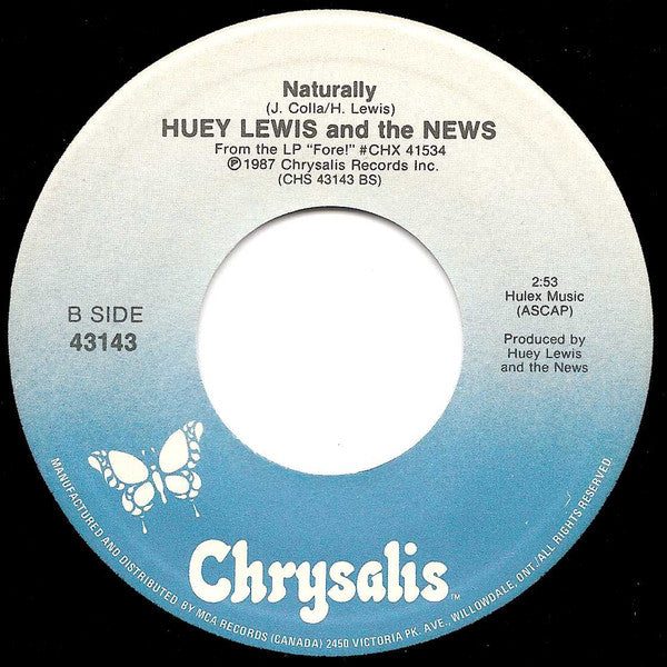 Huey Lewis & The News : Doing It All For My Baby (7", Single)