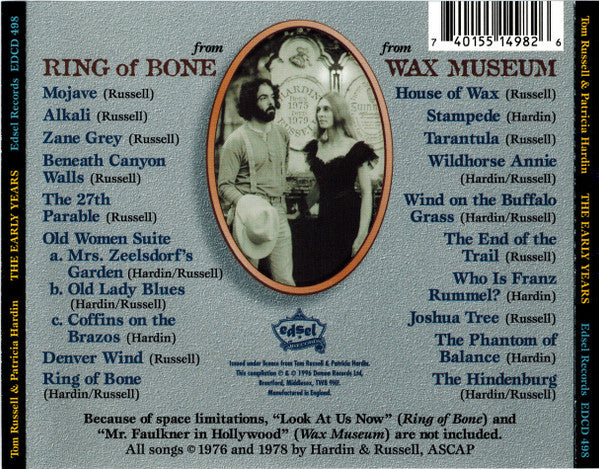 Hardin & Russell : Tom Russell & Patricia Hardin: The Early Years (1975-79) (CD, Comp)