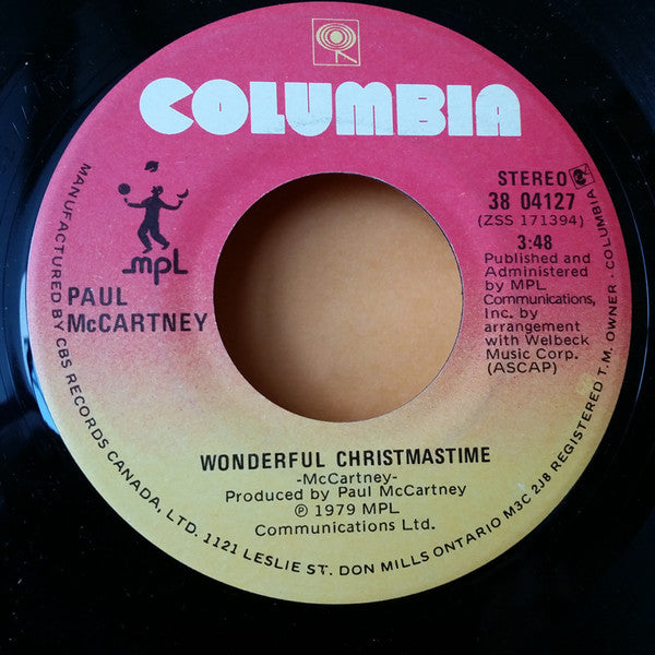 Paul McCartney : Wonderful Christmastime (7", Single, RE)