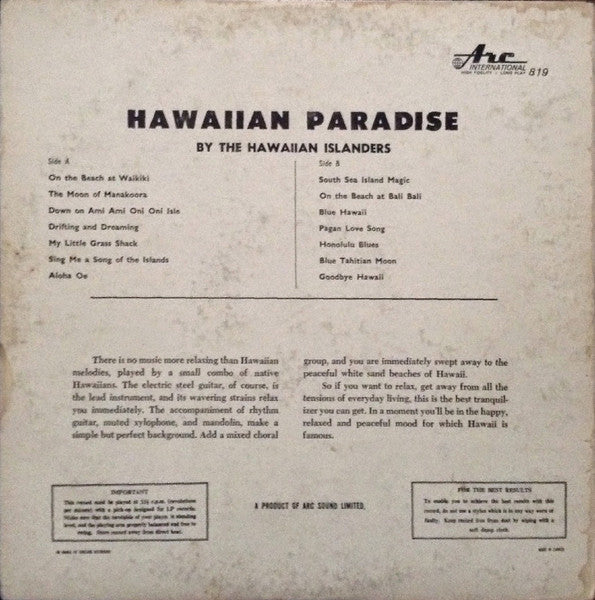 The Hawaiian Islanders : Hawaiian Paradise (LP)