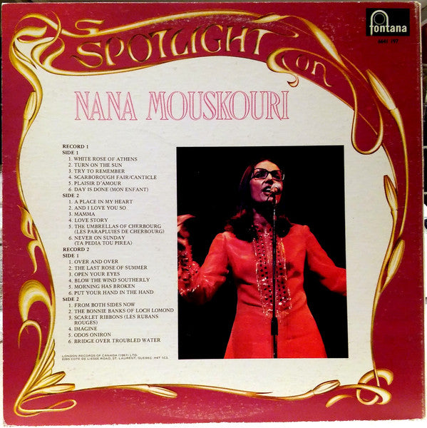 Nana Mouskouri : Spotlight On (2xLP, Comp, Red)