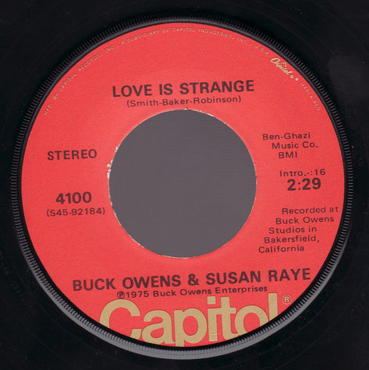 Buck Owens & Susan Raye : Love Is Strange / Sweethearts In Heaven  (7", Single)