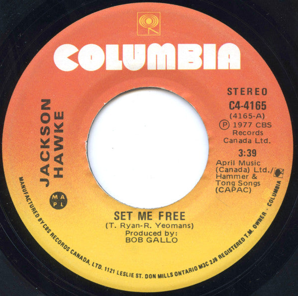 Jackson Hawke : Set Me Free (7", Single)