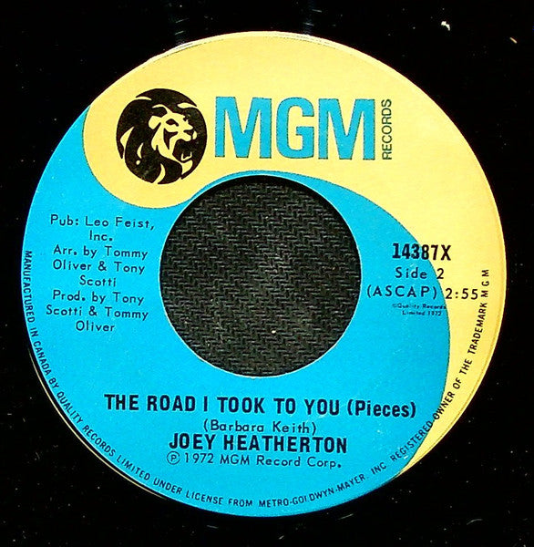 Joey Heatherton : Gone / The Road I Took To You (Pieces) (7", Single)