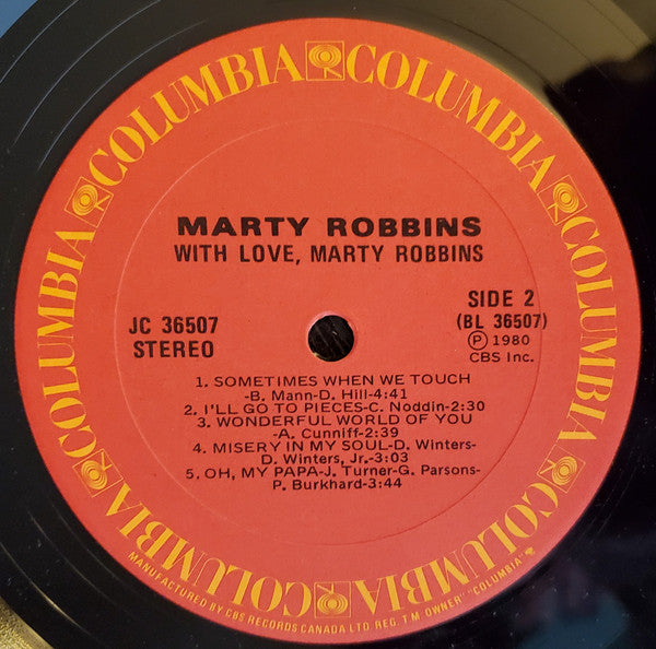 Marty Robbins : With Love, Marty Robbins (LP, Album)
