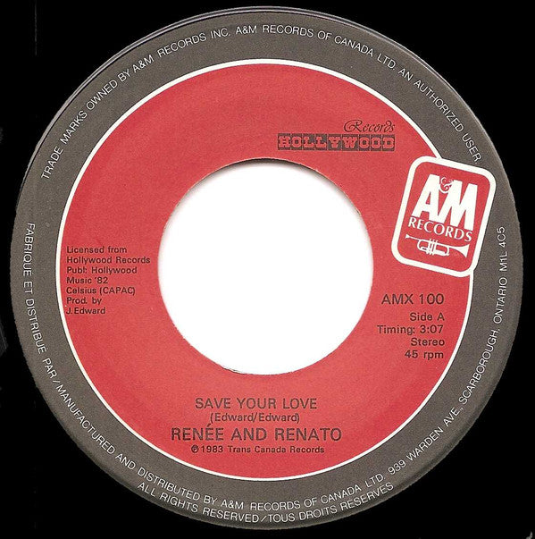 Renée & Renato : Save Your Love (7", Single)