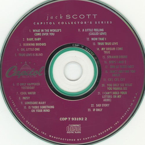 Jack Scott : Collectors Series (CD, Comp, RM)