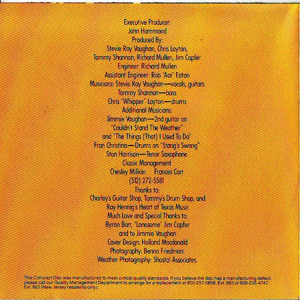 Stevie Ray Vaughan And Double Trouble* : Couldn't Stand The Weather (CD, Album)