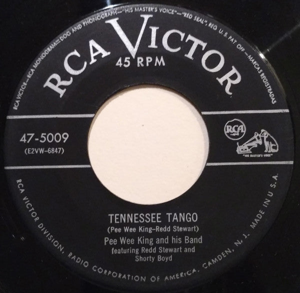 Pee Wee King & His Band Featuring Redd Stewart And Shorty Boyd : Tennessee Tango / The Crazy Waltz (7", Single)