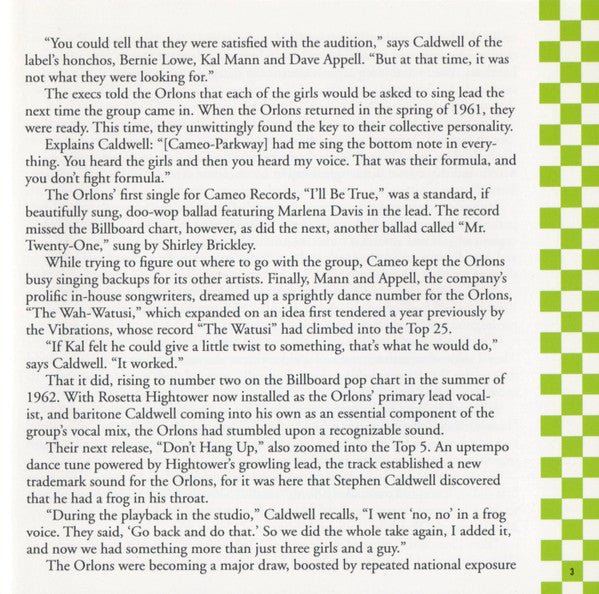 The Orlons : The Best Of The Orlons (Cameo Parkway 1961-1966) (CD, Comp, RM)