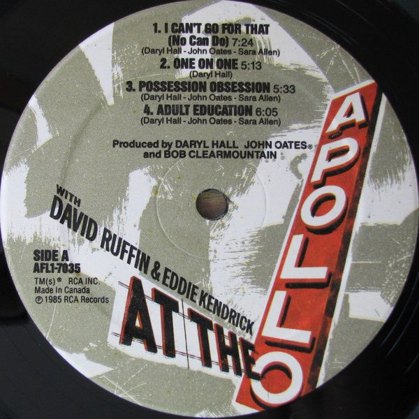 Daryl Hall & John Oates With David Ruffin & Eddie Kendricks : Live At The Apollo (LP, Album)