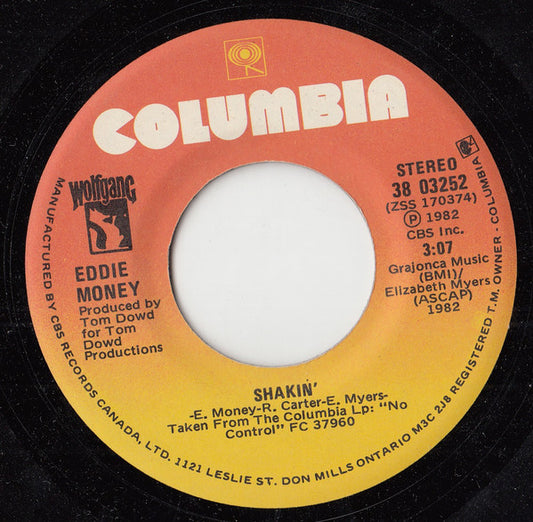 Eddie Money : Shakin' (7", Single)
