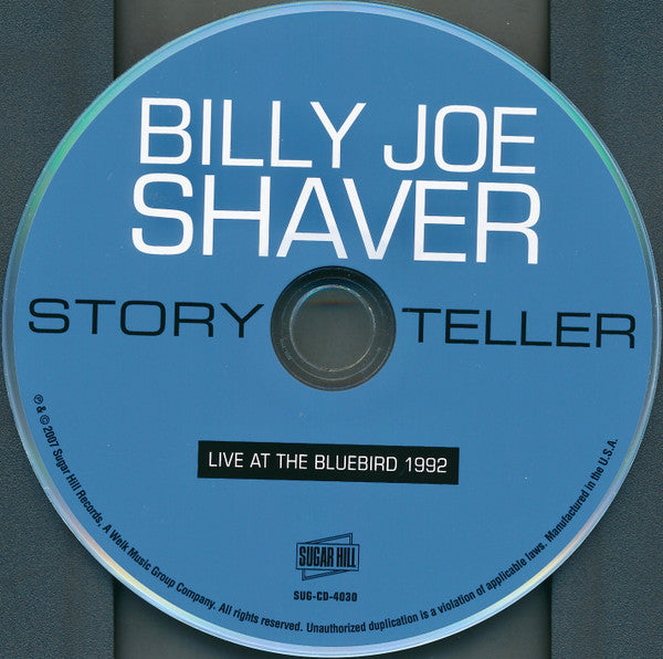 Billy Joe Shaver : Storyteller:  Live At The Bluebird 1992 (CD, Album)