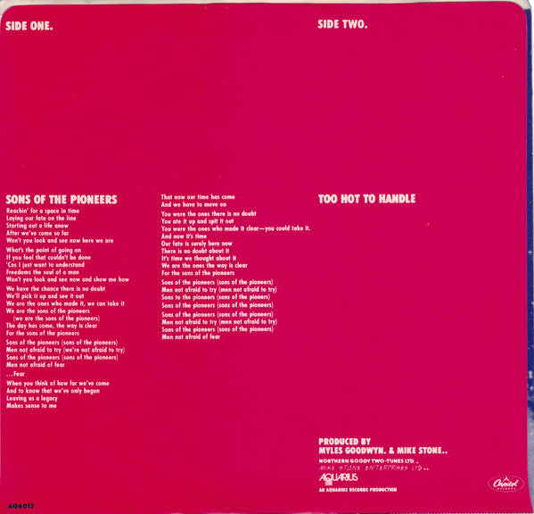 April Wine : Sons Of The Pioneers (7", Single)