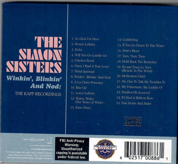 The Simon Sisters : Winkin', Blinkin' And Nod:The Kapp Recordings (CD, Album, Comp, Ltd, RM)