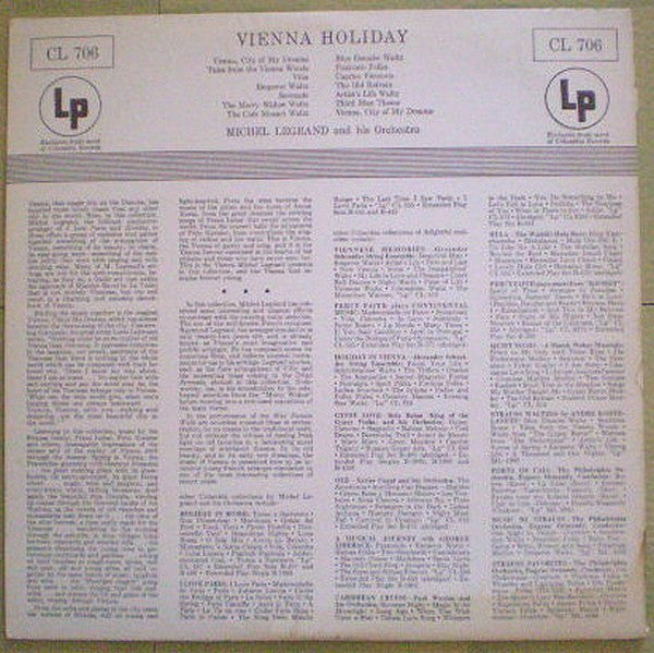 Michel Legrand And His Orchestra* : Vienna Holiday (LP, Album, Mono)