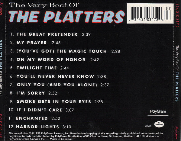The Platters : The Very Best Of The Platters (CD, Comp)