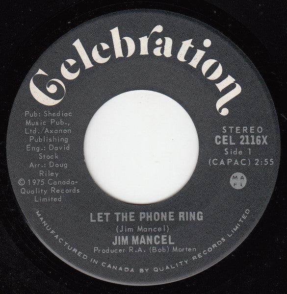Jim Mancel : Let The Phone Ring / Jenny (7")
