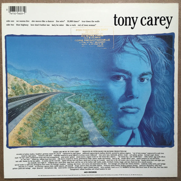 Tony Carey : Blue Highway (LP, Album)