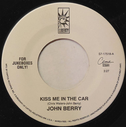 John Berry (8) : Kiss Me In The Car / More Than Just A Little (7", Single, Jukebox)
