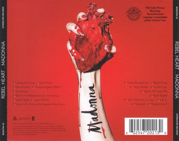 Madonna : Rebel Heart (CD, Album, Dlx)