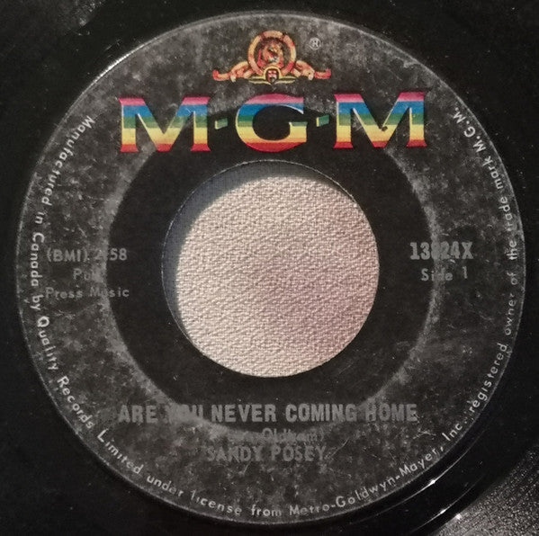 Sandy Posey : Are You Never Coming Home (7", Single)