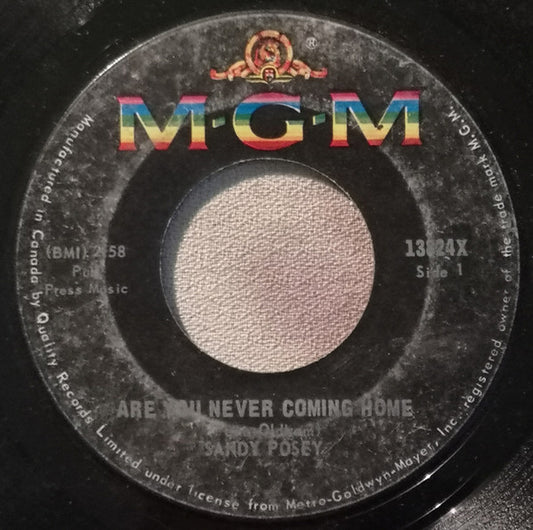 Sandy Posey : Are You Never Coming Home (7", Single)