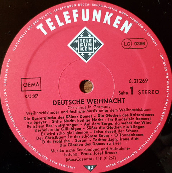 Various : Deutsche Weihnacht (Christmas In Germany - Weihnachtslieder Und Festliche Musik Unter Dem Weihnachtsbaum) (LP, Comp, RE)
