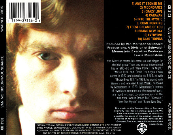Van Morrison : Moondance (CD, Album, RE)