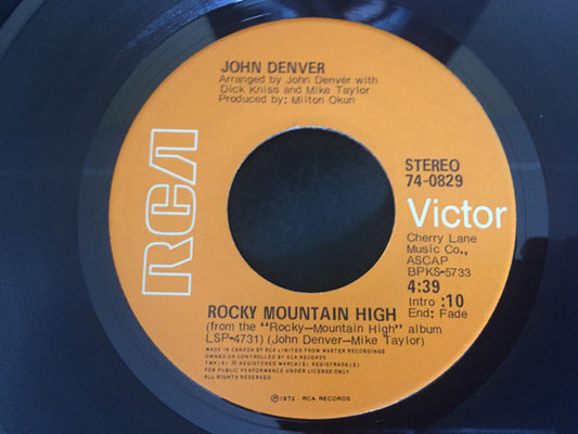 John Denver : Rocky Mountain High (7", Single)