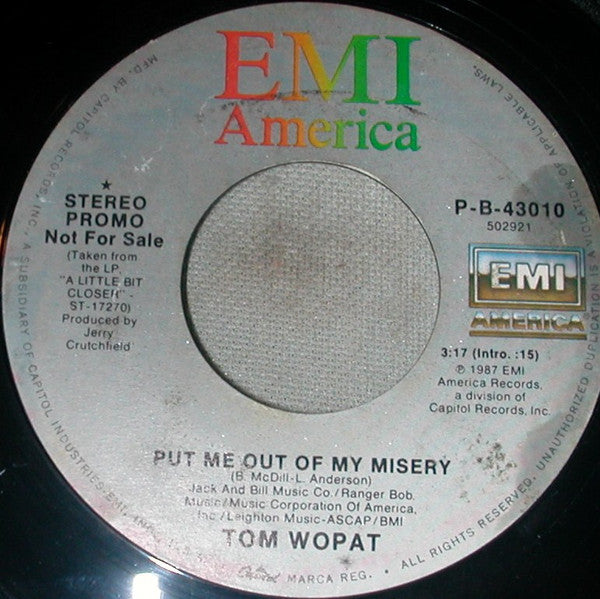 Tom Wopat : Put Me Out Of My Misery (7", Promo)