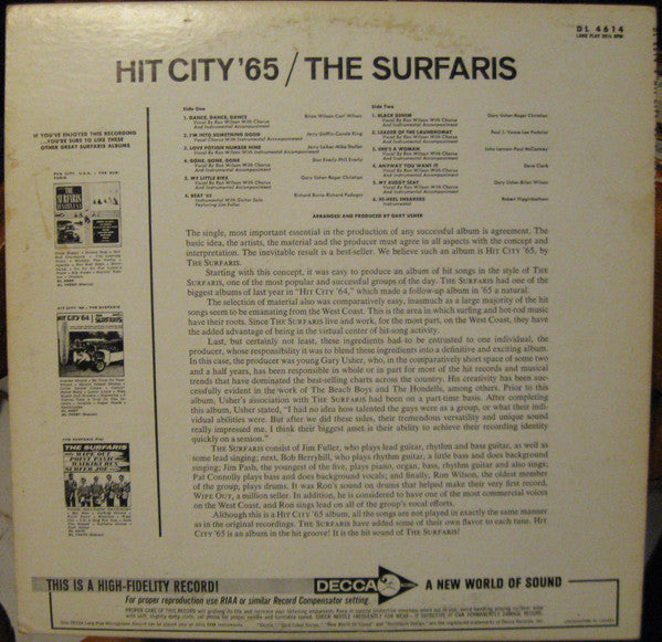 The Surfaris : Hit City '65 (LP, Album, Mono)