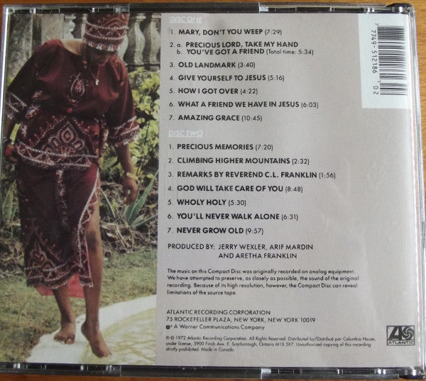 Aretha Franklin With James Cleveland* & The Southern California Community Choir : Amazing Grace (2xCD, Album, Club, RE)