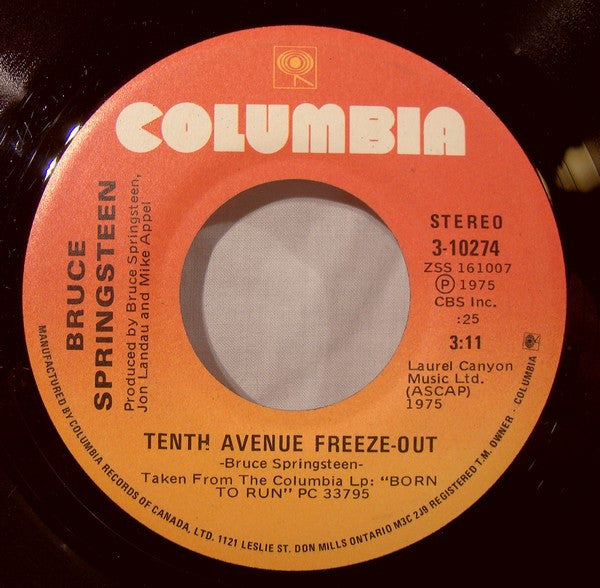 Bruce Springsteen : Tenth Avenue Freeze-Out (7", Single)