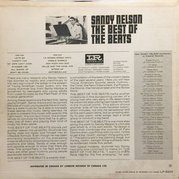 Sandy Nelson : The Best Of The Beats (LP, Album, Mono, RE)