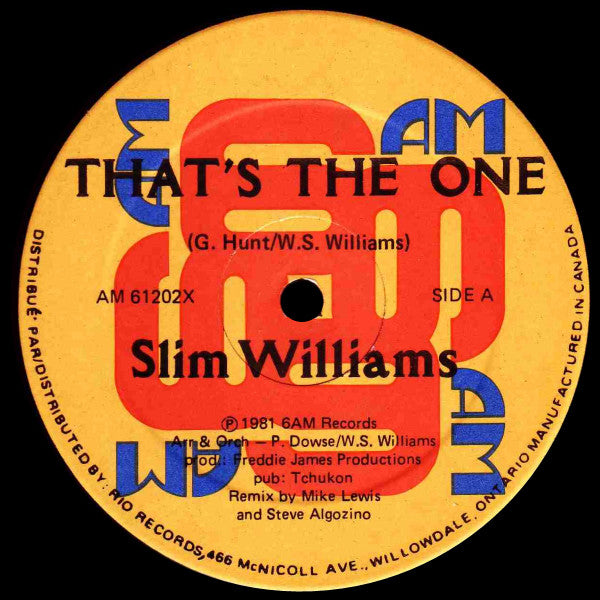 Slim Williams : That's The One (12")