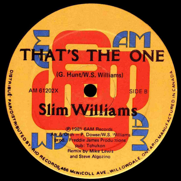 Slim Williams : That's The One (12")