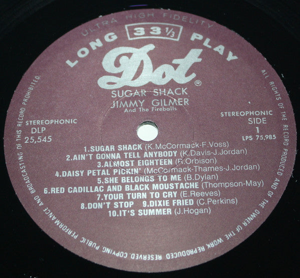 Jimmy Gilmer & The Fireballs : Sugar Shack (LP, Comp)