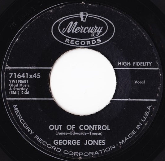 George Jones (2) : Out Of Control (7", Single, Styrene)