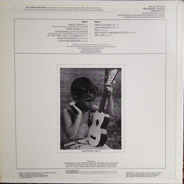 José Feliciano : 10 To 23 (LP, Album, Emb)