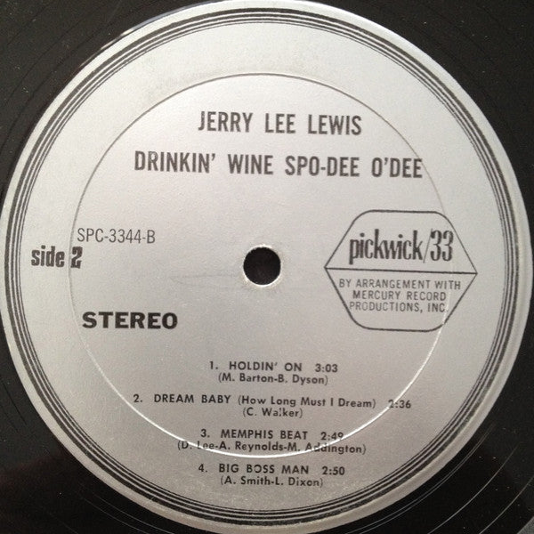 Jerry Lee Lewis : Drinkin' Wine Spo-Dee O'Dee (LP, Comp)