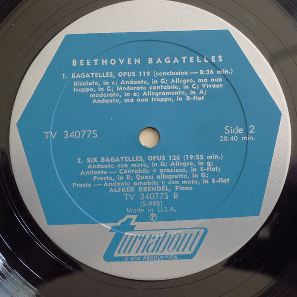 Beethoven*, Alfred Brendel : Bagatelles Op. 33 · Op. 119 · Op. 126 (LP)