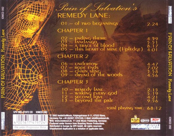 Pain Of Salvation : Remedy Lane (CD, Album, Sli)