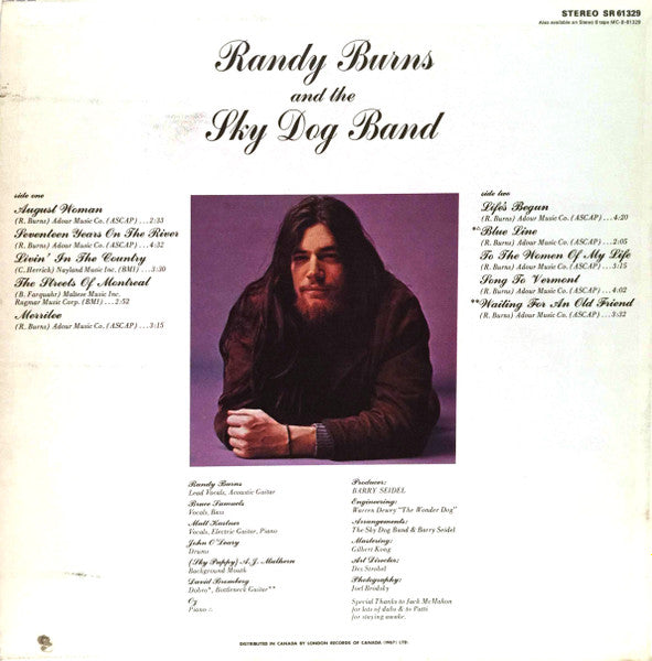 Randy Burns (2) And The Sky Dog Band : Randy Burns And The Sky Dog Band (LP, Album)