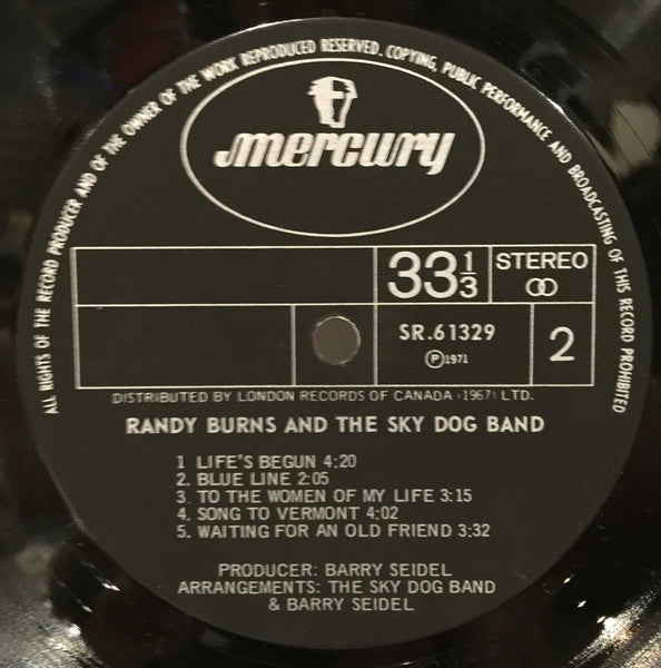 Randy Burns (2) And The Sky Dog Band : Randy Burns And The Sky Dog Band (LP, Album)