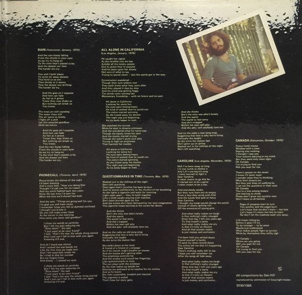 Dan Hill : Hold On (LP, Album)
