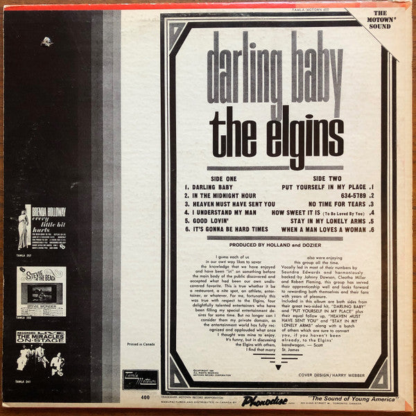 The Elgins : Darling Baby (LP, Album)