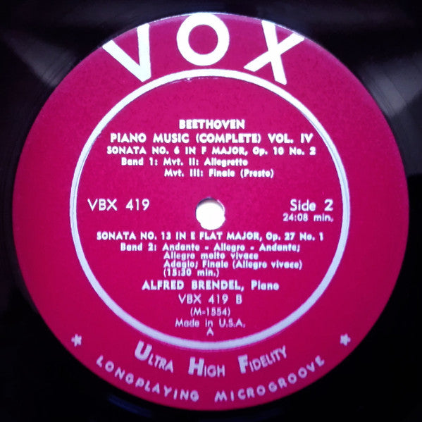 Ludwig van Beethoven, Alfred Brendel : Piano Music, Vol. IV (3xLP, Mono + Box)